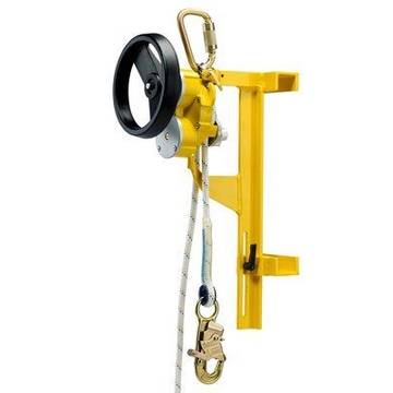 Evacuation/Escape Rescue and Descent Device, 200 ft Length, 130 to 310 lb 1 Person, 130 to 620 lb 2 Person Load Capacity, Aluminum Housing, Yellow Color, 17.65 lb Weight