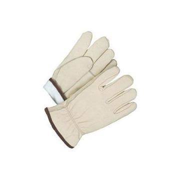 Pilote, gants en cuir, No. 12/X-Large, blanc, support en cuir de vachette grainé