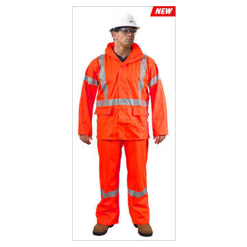 Hi-viz Rain Jacket / Bib Pant Org Med