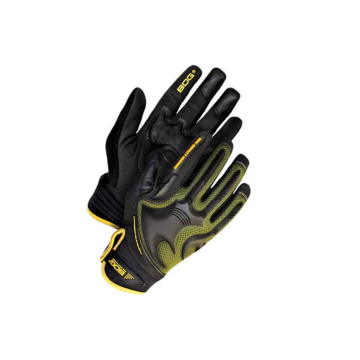 Mechanic, Leather Gloves, Black, Spandex, Synthetic Rubber Backing