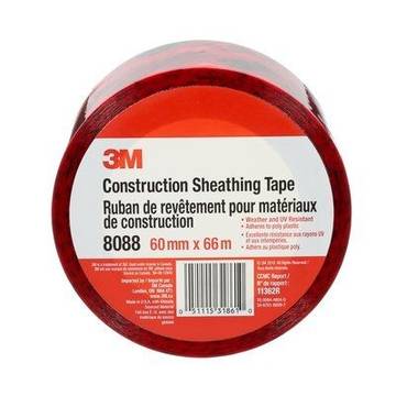 Tape Construction Sheathing, Red, 60 Mm X 66 M, 3 Mil, Uv Resistant
