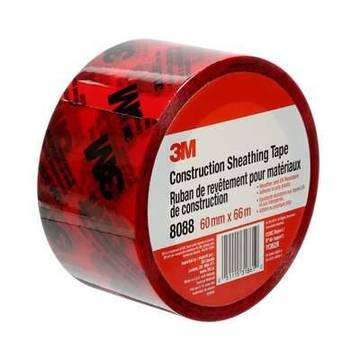 Construction Sheathing Tape, Red, 60 mm x 66 m, 3 mil, UV Resistant