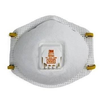 Respirator Particulate, Standard, N95, 95% Efficiency, Fully Adjustable Braided Comfort Strap