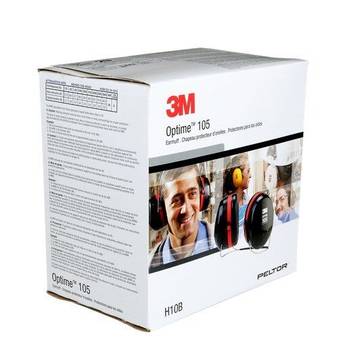 3m™ Peltor™ Optime™ 105 Earmuffs, H10b, Behind-the-head, 10 Pairs Per Case