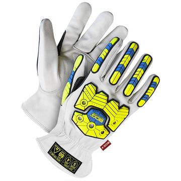 Driver Gloves, Leather, White, Grain Goatskin Backing