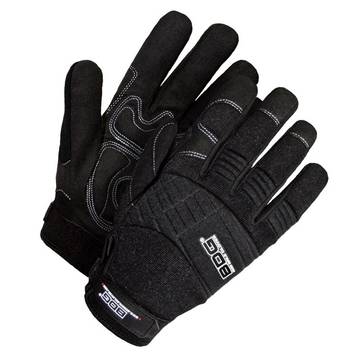 Gloves Mechanic, Heavy Duty Performance, Leather, Black, Spandex Backing