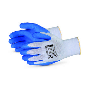 Economy Safety Gloves, No. 9, Blue/Gray, 10 ga Cotton/Poly
