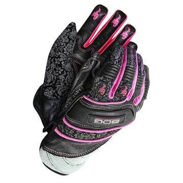 Ladies Power Impact Performance, Work Gloves, Large, Pink/Black, Spandex Backing