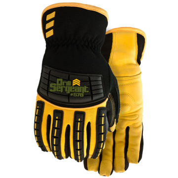 Gloves Drill Sergeant, Deerskin Leather, Spandex Back, Rubber On Fingers, Knuckle Bar