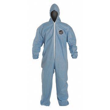 Hooded Protective Coverall, X-large, Blue, Proshield® 6 Sfr