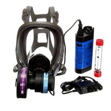 Face Mounted Powered Air Purifying Respirator Kit, Full Facepiece, Gray
