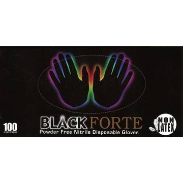 Glove Nitrile Black Forte Size Medium Disposable Gloves Latex-free