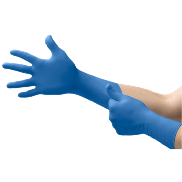 Gants jetables pour examen médical, L, bleu, latex de caoutchouc naturel