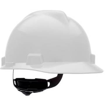 Casque rigide de type Ii non ventilé, convient aux chapeaux de 6-1/2 à 8 pouce, blanc, HDPE, cliquet à 4 pouceints, classe E