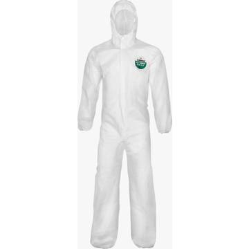 Hooded Protective Coverall, X-large, White, 55 Gm Sbpp With Laminated Microporous Film