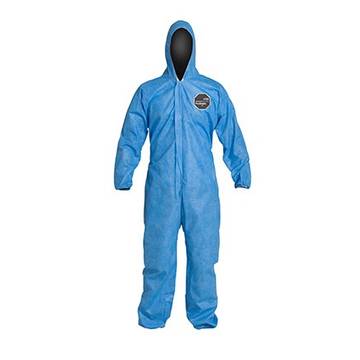 Hooded, Disposable Protective Coverall, X-large, Blue, Proshield® 10 Fabric