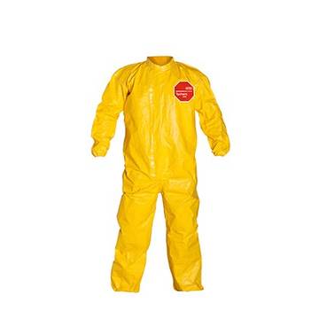 Combinaison de protection à capuche, résistante aux produits chimiques, très grande, jaune, tissu Tychem® 2000, 41-1/4 à 44-3/4 pouce, élastique