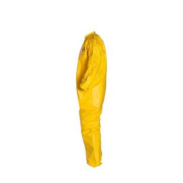 Hooded, Chemical Resistant Protective Coverall, X-Large, Yellow, Tychem® 2000 Fabric, 41-1/4 to 44-3/4 in, Elastic