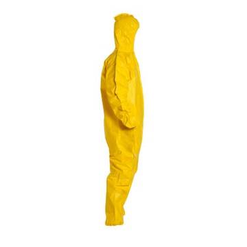 Hooded Protective Coverall, Medium, Yellow, Tychem® 2000 Fabric