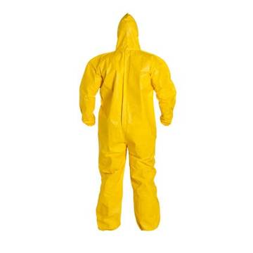 Hooded Protective Coverall, Medium, Yellow, Tychem® 2000 Fabric