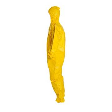 Hooded Protective Coverall, Medium, Yellow, Tychem® 2000 Fabric