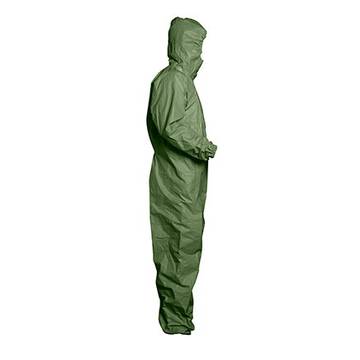 Hooded, Chemical Resistant Protective Coverall, X-large, Green, Tychem® 2000 Sfr Fabric