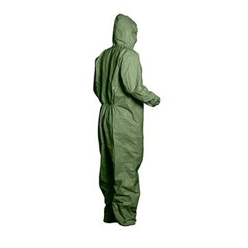 Hooded, Chemical Resistant Protective Coverall, X-large, Green, Tychem® 2000 Sfr Fabric