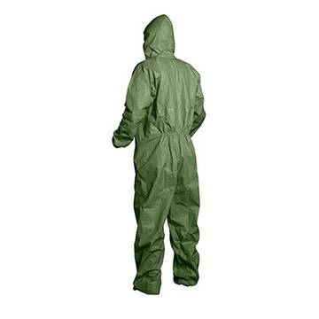 Hooded, Chemical Resistant Protective Coverall, X-large, Green, Tychem® 2000 Sfr Fabric