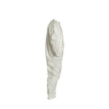 Hooded, Chemical Resistant Protective Coverall, X-Large, White, Tychem® 4000 Fabric, For Chemical Mixing