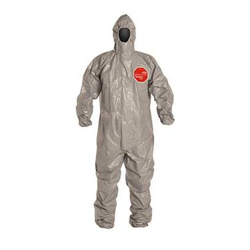 Chemical Resistant Protective Coverall, X-large, Gray, Tychem® 6000 Fabric, Taped