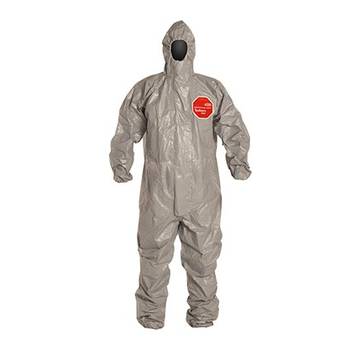 Coverall Chemical Resistant Protective, Gray, Tychem® 6000 Fabric, Taped