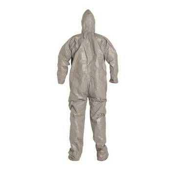 Hooded, Chemical Resistant Protective Coverall, X-large, Gray, Tychem® 6000 Fabric