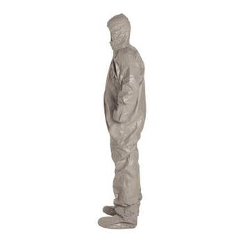 Hooded, Chemical Resistant Protective Coverall, X-large, Gray, Tychem® 6000 Fabric