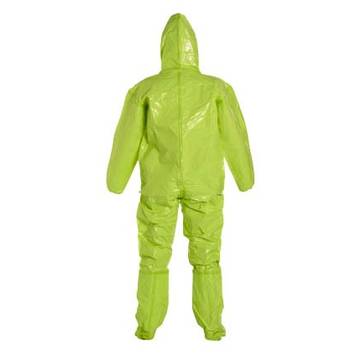 Hooded, Chemical Resistant Protective Coverall, X-Large, Lime Yellow, Tychem® 10000 Fabric