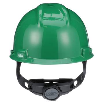 Hard Hat Slotted, Green, Polyethylene, Ratchet, Class E