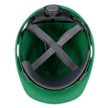 Hard Hat Slotted, Green, Polyethylene, Ratchet, Class E