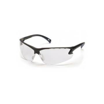 Safety Glasses, 139.4 mm wd, 150 to 163 mm lg, 2.3 mm thk, Medium, H2X Anti-Fog, Clear, Vented Frame, Black