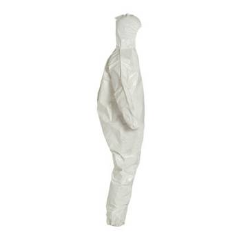 Hooded, Chemical Resistant Protective Coverall, X-large, White, Tychem® 4000 Fabric