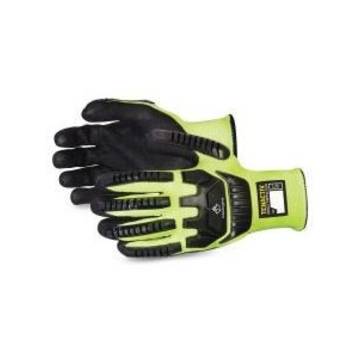 Coated Gloves Anti-impact High Visibility, Black/lime, 13 Ga Tenactiv Yarn