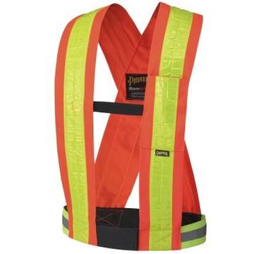 High Visibility Safety Sash, One-Size Fit All, Hi-Viz Orange, 100% Polyester