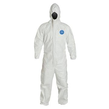 Hooded Protective Coverall, X-large, White, Hdpe