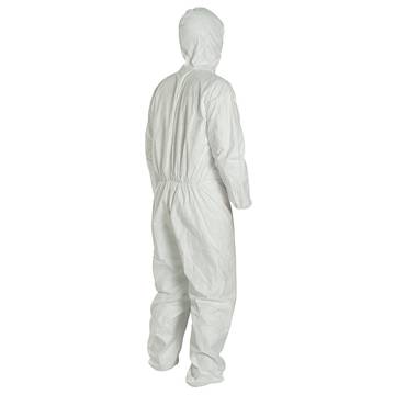 Coverall Hooded Protective, White, Hdpe