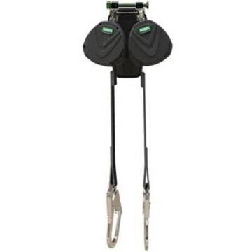 Fall Limiter Leading Edge Twin Leg, 310 Lb Capacity, 8 Ft Lg, Black, Nylon Webbing, Aluminum