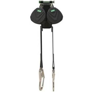 Leading Edge Twin leg Fall Limiter, 310 lb Capacity, 8 ft lg, Black, Nylon Webbing, Aluminum