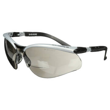 Lunettes de protection de lecture BX 3M(MC), 11377-00000-20, verres gris, monture argentée, dioptrie de +1,5