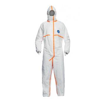 Hooded, Chemical Resistant Protective Coverall, X-large, White, Tyvek® 800 Fabric