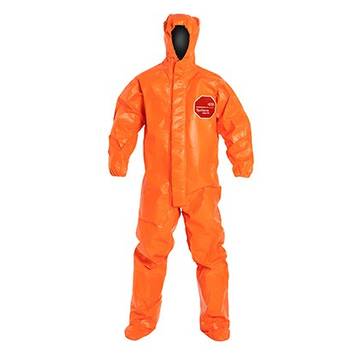 Hooded, Chemical Resistant Protective Coverall, X-Large, Orange, Tychem® 6000 FR Fabric