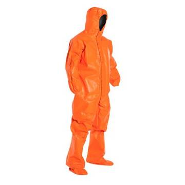 Hooded, Chemical Resistant Protective Coverall, X-Large, Orange, Tychem® 6000 FR Fabric