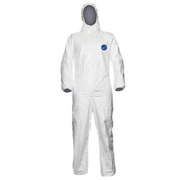 Hooded, Chemical Resistant Protective Coverall, 3X-Large, White, Tyvek® 500 Fabric