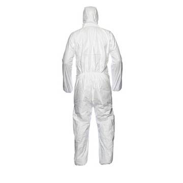 Hooded, Chemical Resistant Protective Coverall, 3X-Large, White, Tyvek® 500 Fabric